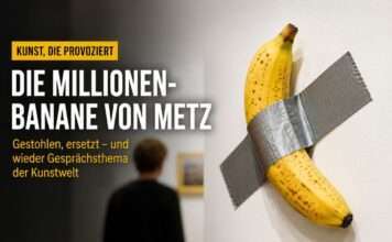 Die Millionen-Banane von Metz: Gestohlen, ersetzt – und wieder Gesprächsthema der Kunstwelt Millionen-Banane-von-Metz_Illustration