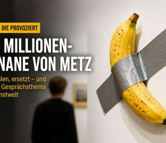 Die Millionen-Banane von Metz: Gestohlen, ersetzt – und wieder Gesprächsthema der Kunstwelt Millionen-Banane-von-Metz_Illustration