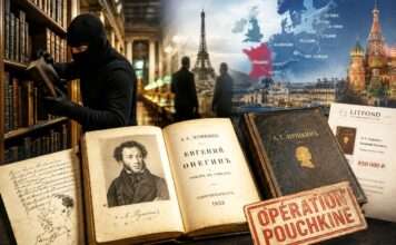 „Opération Pouchkine“: Der Bibliotheksraub mit geopolitischem Schatten Operation-Puschkin_Illustration