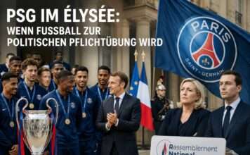 PSG im Élysée: Wenn Fußball zur politischen Pflichtübung wird PSG-und-Politik-im-Élysée_Illustration