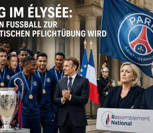 PSG im Élysée: Wenn Fußball zur politischen Pflichtübung wird PSG-und-Politik-im-Élysée_Illustration
