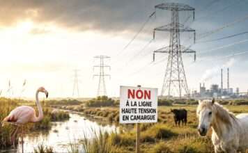 Camargue im Konflikt: Arles mobilisiert gegen die Stromtrasse durch ein einzigartiges Naturparadies Stromtrasse-Camargue_Illustration