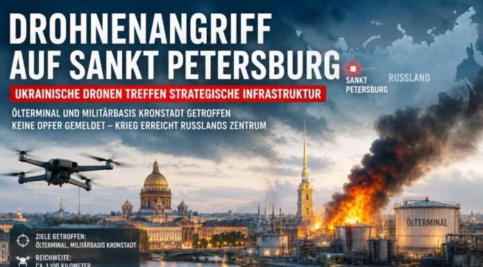 Ukrainische Drohnen erreichen Sankt Petersburg – Der Krieg rückt tiefer nach Russland Ukraine-Drohnenangriff-St-Petersburg_Illustration