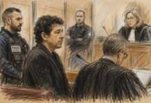 Patrick Bruel heute vor dem Untersuchungsrichter: Entscheidender Tag im Ermittlungsverfahren Vor-dem-Untersuchungsgericht_Illustration