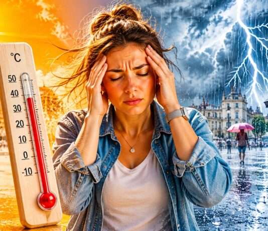 Wenn das Wetter Achterbahn fährt: Was Temperatursprünge mit unserem Körper machen Wetterextreme-und-persönliche-Belastung_Illustration