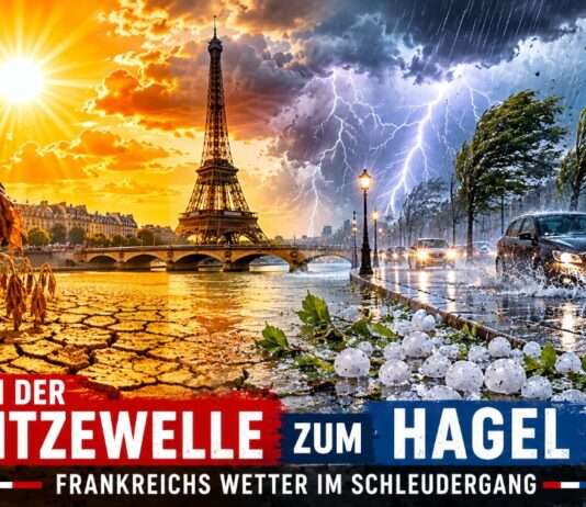 Von der Hitzewelle zum Hagel: Frankreichs Wetter gerät aus dem Takt Wetterumschwung-Klimawandel-Frankreich_Illustration